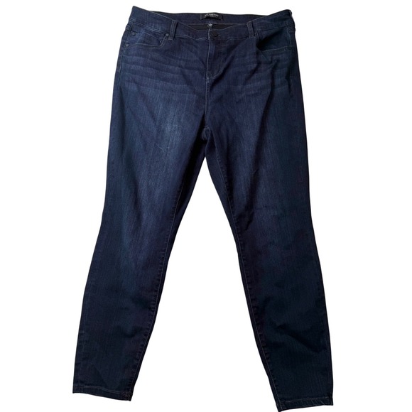 Liverpool Los Angeles Denim - Liverpool Los Angeles Abby Hi-Rise Ankle Skinny Jeans Dark Indigo 18W